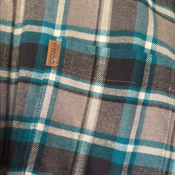 Izod Blue and Gray Casual Button Down Shirt - Picture 2 of 5